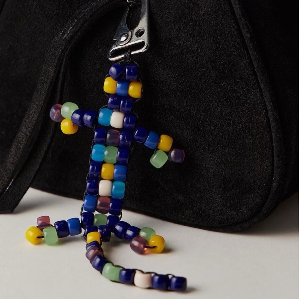 Free People Beaded Lizard Bag Charm Multicolor Or Keychain